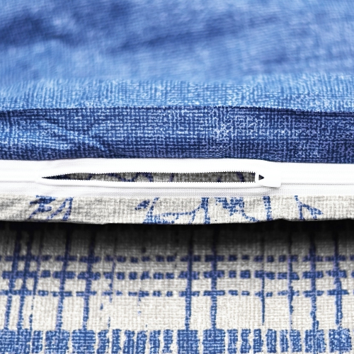 SUSSEXHOME Blue Fall Duvet Cover Set, 100% High Quality Turkish Cotton Full Size Set, 1 Duvet Cover, 1 Fitted Sheet and 2 Pillowcases,