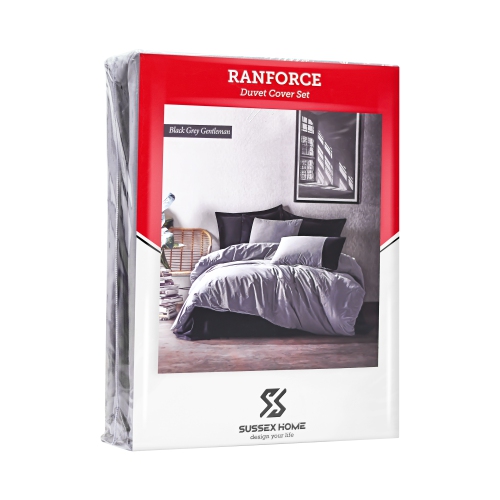 Ensemble housse de couette SUSSEXHOME Gentleman, très grand lit, 1 housse de couette, 1 drap-housse et 2 taies d’oreiller, Iron Safe,