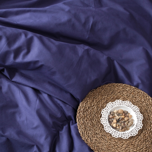 SUSSEXHOME Midnight Thoughts Duvet Cover Set Dark Blue, 1 Duvet Cover, 1 Fitted Sheet and 2 Pillowcases, Iron Safe, Hypoallergenic, Breathable