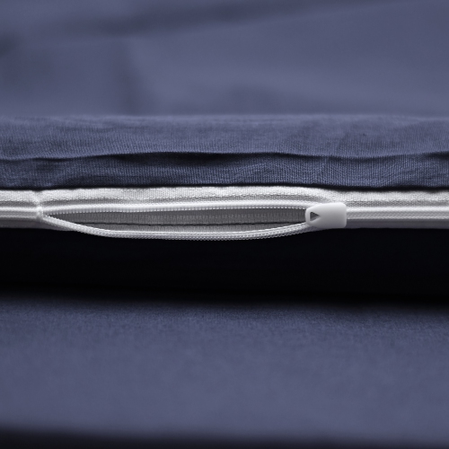 SUSSEXHOME Midnight Thoughts Duvet Cover Set Dark Blue, 1 Duvet Cover, 1 Fitted Sheet and 2 Pillowcases, Iron Safe, Hypoallergenic, Breathable