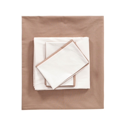 SUSSEXHOME Dream Cream Duvet Cover Set Mink, 1 Duvet Cover, 1 Fitted Sheet and 2 Pillowcases, Queen Size Duvet Cover Set , Iron Safe, Hypoallergenic,