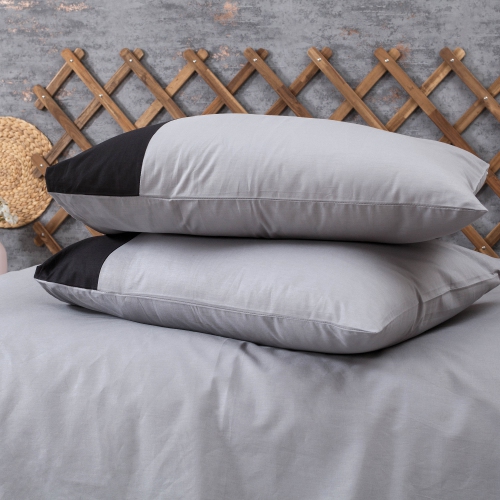 SUSSEXHOME Black Gray Gentleman Duvet Cover Set, Queen Size Duvet Cover, 1 Duvet Cover, 1 Fitted Sheet and 2 Pillowcases, Iron Safe, Hypoallergenic,