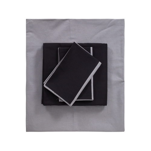 SUSSEXHOME Black Gray Gentleman Duvet Cover Set, Queen Size Duvet Cover, 1 Duvet Cover, 1 Fitted Sheet and 2 Pillowcases, Iron Safe, Hypoallergenic,