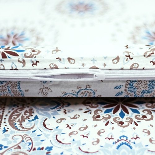 SUSSEXHOME Paisley Brown Duvet Cover Set - Beige Full Size Duvet Cover, 1 Duvet Cover, 1 Fitted Sheet and 2 Pillowcases - Iron Safe, Hypoallergenic,