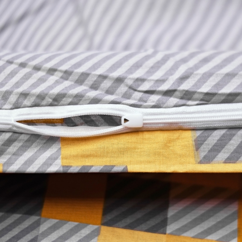 SUSSEXHOME Yellow Geometry Duvet Cover Set, Full Size, 1 Duvet Cover, 1 Fitted Sheet and 2 Pillowcases, Iron Safe, Hypoallergenic, Breathable Bedding