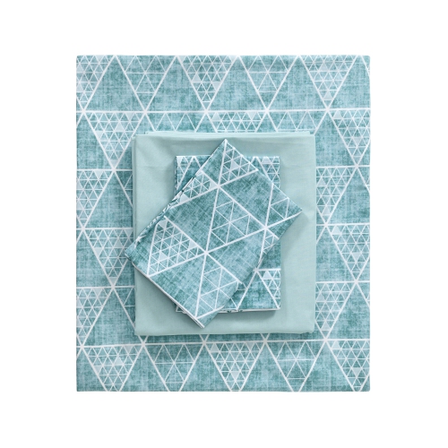 SUSSEXHOME Mint Waives Duvet Cover Set, Full Size Duvet Cover, 1 Duvet Cover, 1 Fitted Sheet and 2 Pillowcases, Iron Safe, Hypoallergenic, Breathable