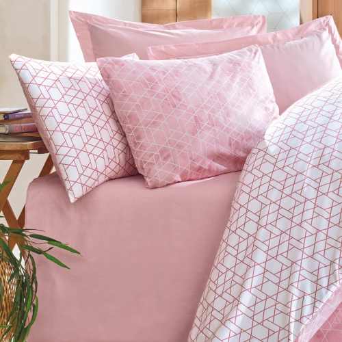 SUSSEXHOME  Girl Duvet Cover Set Pink, Queen Size Duvet Cover, 1 Duvet Cover, 1 Fitted Sheet And 2 Pillowcases, Iron Safe, Hypoallergenic