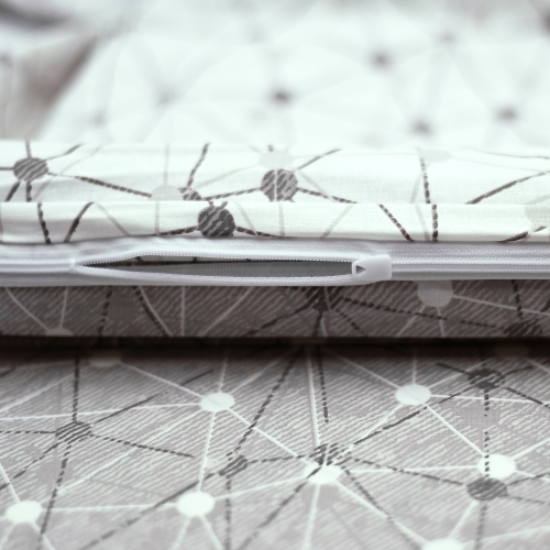 SUSSEXHOME Gray Connections Duvet Cover Set, Full Size, 1 Duvet Cover, 1 Fitted Sheet and 2 Pillowcases, Iron Safe, Hypoallergenic, Breathable