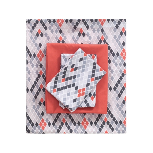 SUSSEXHOME Orange Paradise Duvet Cover Set Orange, Full Size Duvet Cover, 1 Duvet Cover, 1 Fitted Sheet and 2 Pillowcases, Iron Safe, Hypoallergenic,