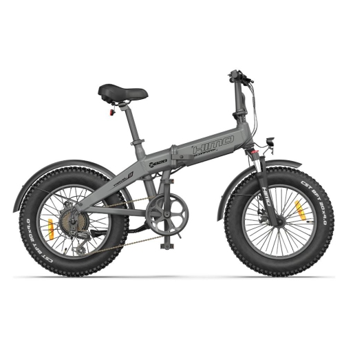 Vélo électrique pliable HIMO ZB20 - couleur grise, portée jusqu'à 80 KM, transmission Shimano à 6 vitesses, gros pneus de 4 po, assistance à pédale à