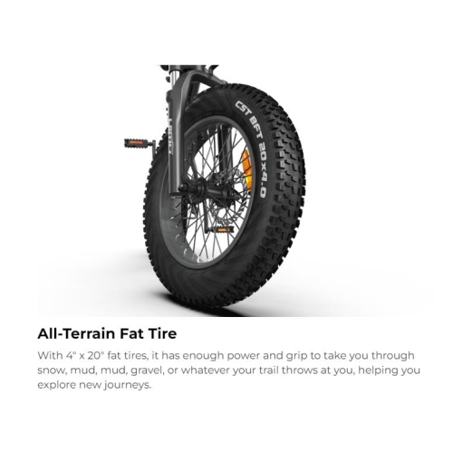 HIMO ZB20 Folding E-bike - Grey Color, Range up to 80 KM, 6-Speed Shimano Transmission, 4" Fat Tire, 3 level pedal assist, 48V/10Ah Battery, HD LCD