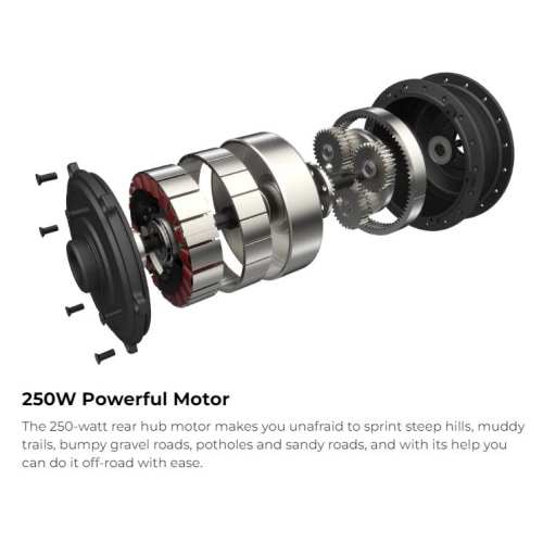 HIMO ZB20 Folding E-bike - Grey Color, Range up to 80 KM, 6-Speed Shimano Transmission, 4" Fat Tire, 3 level pedal assist, 48V/10Ah Battery, HD LCD