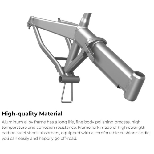 HIMO ZB20 Folding E-bike - Grey Color, Range up to 80 KM, 6-Speed Shimano Transmission, 4" Fat Tire, 3 level pedal assist, 48V/10Ah Battery, HD LCD