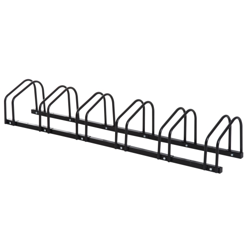 Soozier Support de stationnement pour 6 vélos Support de rangement pour vélo Organiseur de garage à montage au sol pour une utilisation en intérieur