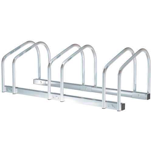 Soozier Support de stationnement pour 3 vélos Support de rangement pour vélo Organiseur de garage à montage au sol pour une utilisation en intérieur