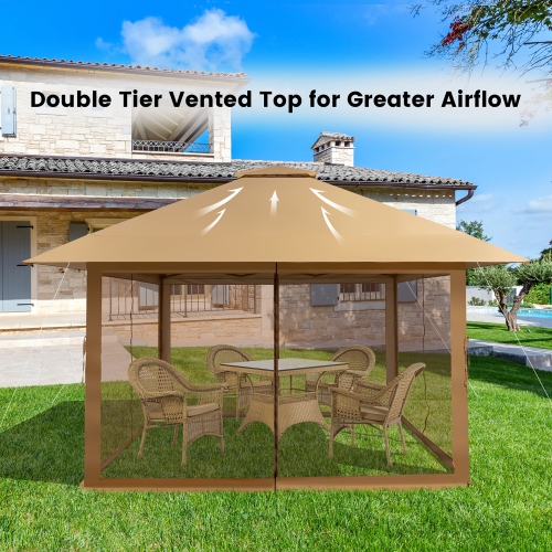 Costway 13x13ft Pop-up Instant Canopy Tent Mesh Sidewall UV50+ Adjust Outdoor Patio