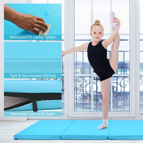 Costway 4'x8'x2" Gymnastics Mat Thick Folding Panel Aerobics Exercise Gym Fitness