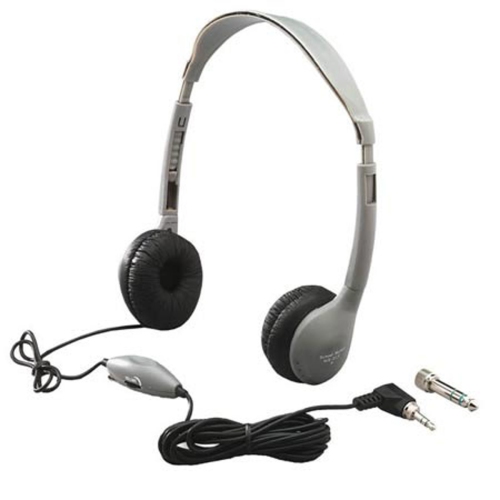 HamiltonBuhl - Headphones On-Ear with vol Control Dura-Cord Silver 3.5mm