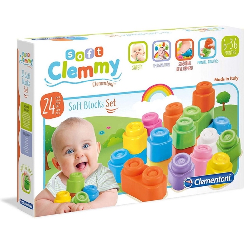 Image 1 of 1.. Clementoni - Soft Clemmy - Soft Block Set 24-Pc(Mult)