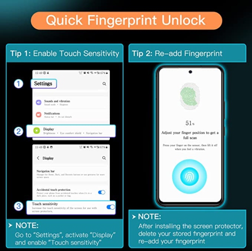 KEEGUARD For Samsung Galaxy A54 5g 6.4 " 2023 Tempered Glass Screen Protector + Camera Lens Protector