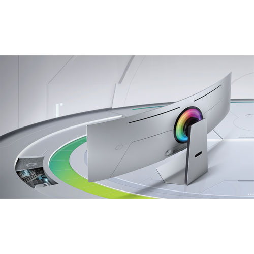 Samsung Odyssey OLED G9 49" QHD 240Hz 0.03ms GTG Curved OLED G-Sync FreeSync Smart Monitor (LS49CG954SNXZA) – Silver