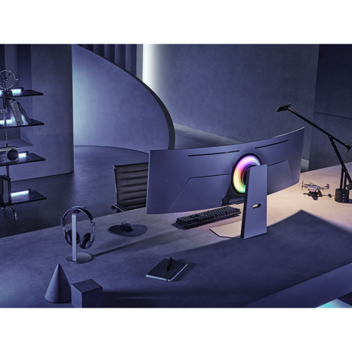Samsung Odyssey OLED G9 49" QHD 240Hz 0.03ms GTG Curved OLED G-Sync FreeSync Smart Monitor – Silver