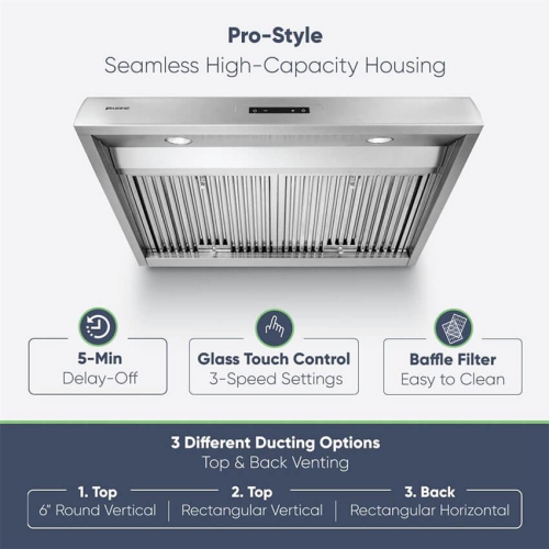 Pacific PR830BS Under Cabinet Eco Pro Range Hood