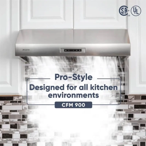 Pacific PR830BS Under Cabinet Eco Pro Range Hood
