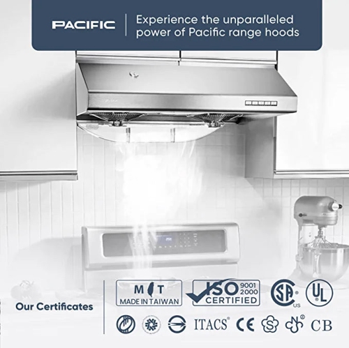 Pacific AC3000BS Auto Clean Under Cabinet Range Hood