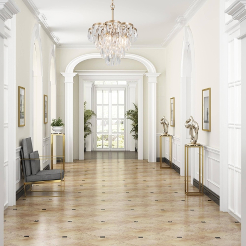 Modern Gold Bedroom Chandelier, 4-Light Empire Gold Mid-century Glam with Tiered Crystal Modern/Contemporary LED Dry rated Chandelier