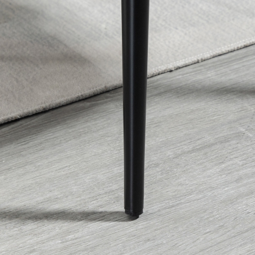 HOMCOM Modern Dining Chairs, Mid-Back Velvet-touch Upholstery Side Chair, Table Chair for Living Room, Dining Room, Black, Set of 4