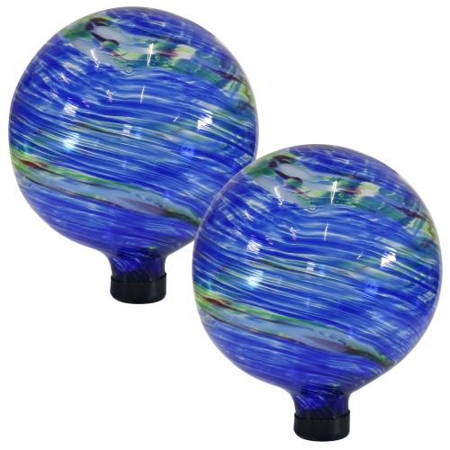 SUNNYDAZE DECOR  Sunnydaze Northern Lights Glass Gazing Globe - 10 In - 2-Pack Great Customer Service