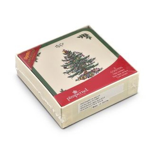 PIMPERNEL  - Christmas Tree Coasters 4X4" S/6
