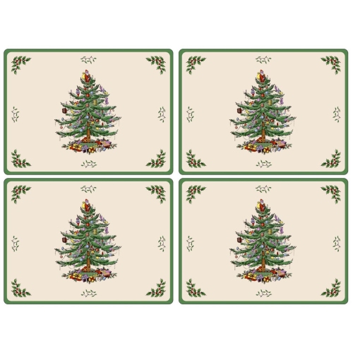 PIMPERNEL - CHRISTMAS TREE MATS 16X12" S/4