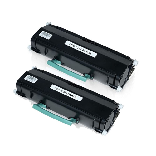 Max Saving – Paquet de 2 cartouches de toner compatible avec Lexmark X264DN, X363DN, X364DN, X364DW - X264H21G - Noir 9,000 pages