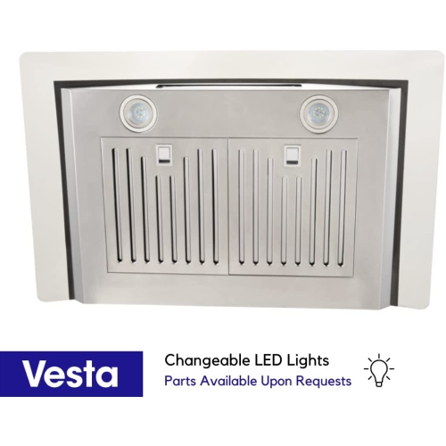 Hotte murale en acier inoxydable de 30 po de 800 pi3/min Amsterdam de VESTA avec commande tactile/gestuelle à 6 vitesses, évent rond de 6 po, filtres