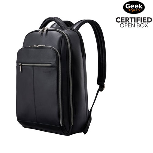 Open Box - Samsonite Classic Leather 15.6" Laptop Commuter Backpack - Black