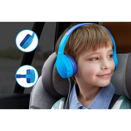 Casque d'écoute avec fil pour enfants SoundForm Mini de Belkin - Bleu