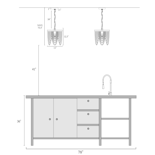 Lustre perlé Empire de ferme moderne, lustre Boho transitionnel à 4 lumières avec perles en bois blanc