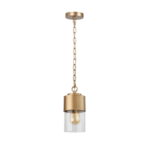 Modern Dome Kitchen Island Pendant Light, Contemporary Cylinder Pendant Light Drum Clear Glass Shade Pendant Light