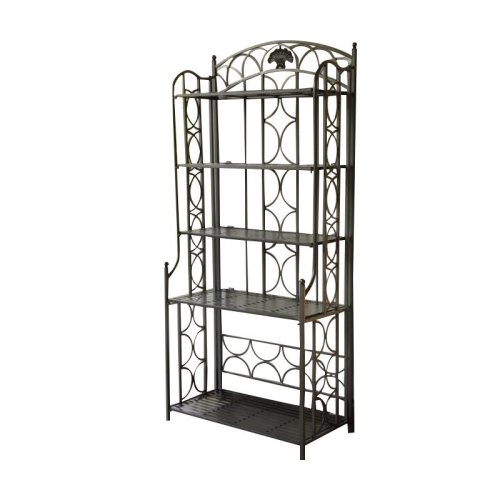 PEMBERLY ROW  Iron Bakers Rack In Pewter