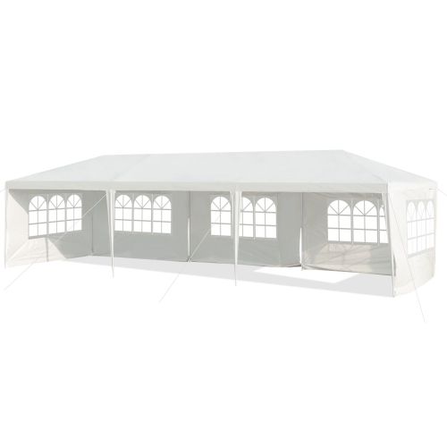 Topbuy 10' x 30' Outdoor White Wedding Party Event Tent with 5 Removable Side Walls