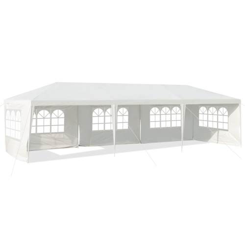 Topbuy 10' x 30' Outdoor White Wedding Party Event Tent with 5 Removable Side Walls