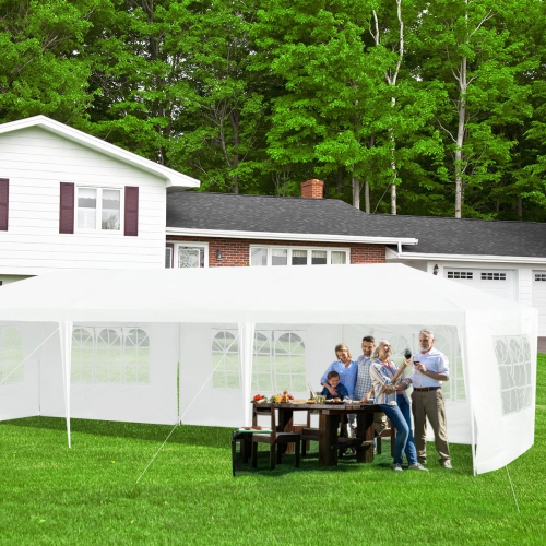 Topbuy 10' x 30' Outdoor White Wedding Party Event Tent with 5 Removable Side Walls