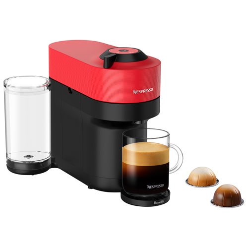 Machine à café à capsules Nespresso Vertuo Pop+ par Breville - Rouge piment