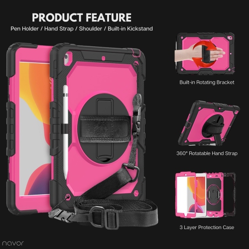 Navor 10.2" Shockproof Rugged Protective iPad Cover with Pen Holder - Compatible with iPad 9th/8th/7th Generation Heavy Duty Cases with Screen