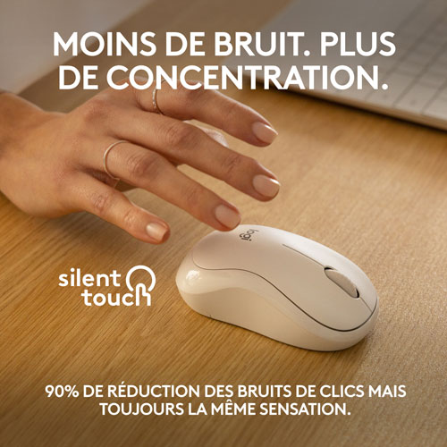 Souris optique Bluetooth de 1000 ppp M240 Silent de Logitech - Blanc cassé