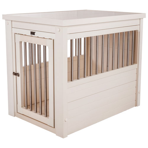 New Age Pet InnPlace Pet Crate & End Table - Medium - Antique White