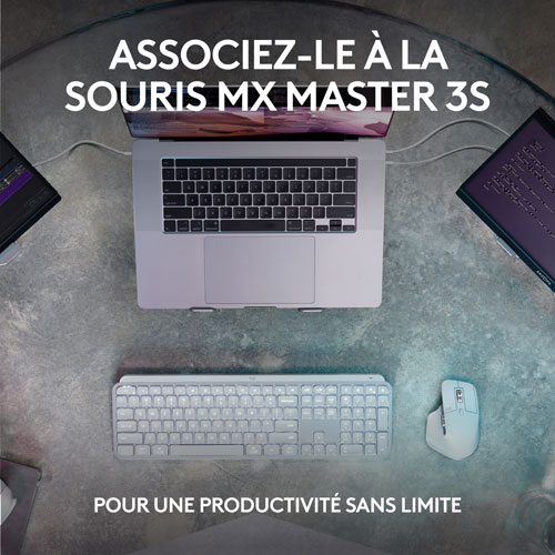 Clavier sans fil rétroéclairé à touches programmables MX Keys S de Logitech - Noir