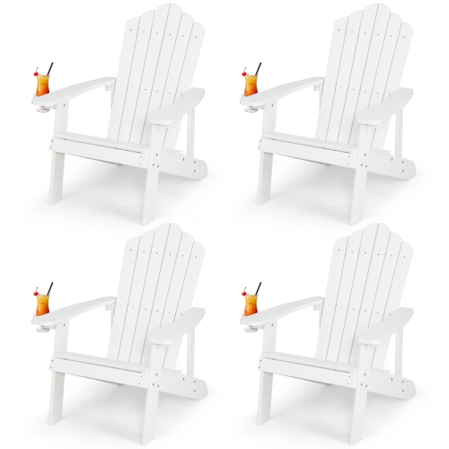 Topbuy 4PCS Adirondack Chair HIPS Adirondack Chair w/Cup Holder